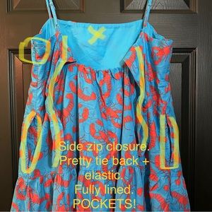 J. Crew LOBSTER whimsy maxi dress sz 14 summer crawfish boil fun! Never worn